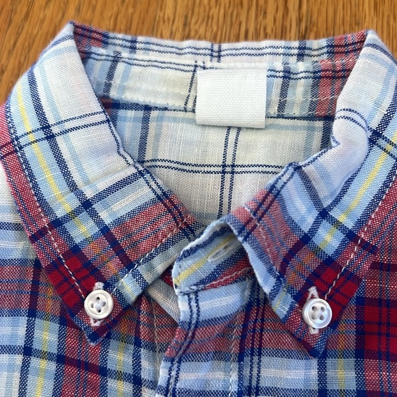 Gap Boys Plaid Button Up Rolled Sleeves - Picture 3 of 9